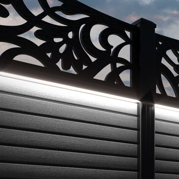 Hudson Heritage Fence Panel - Black - with our composite posts