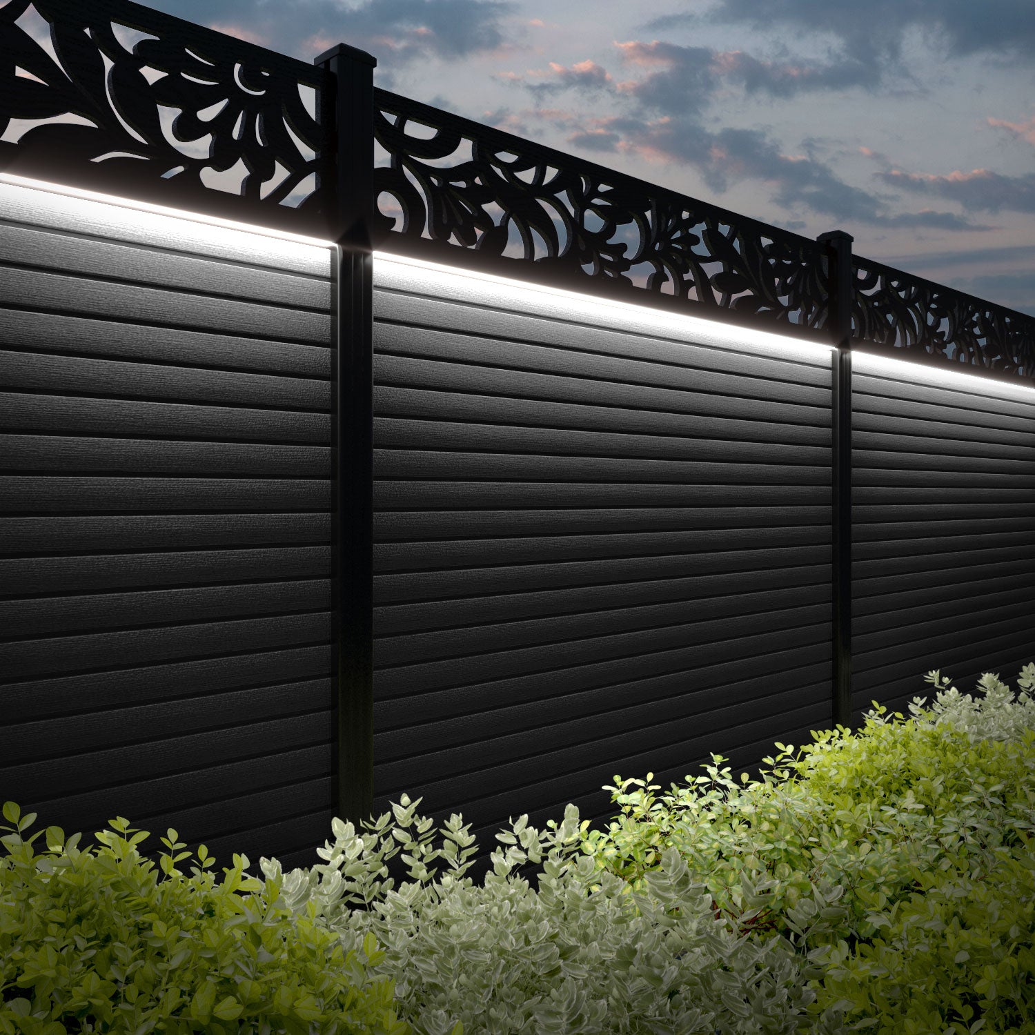 Hudson Heritage Fence Panel - Black - with our composite posts