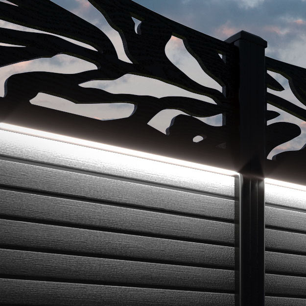 Hudson Malawi Fence Panel - Black - with our aluminium posts