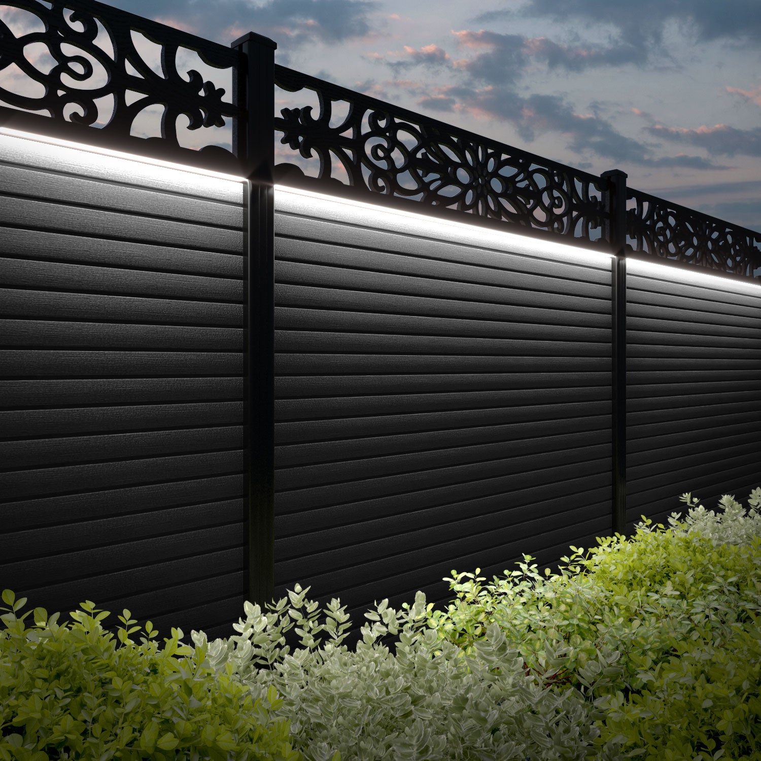 Hudson Windsor Fence Panel - Black - with our composite posts