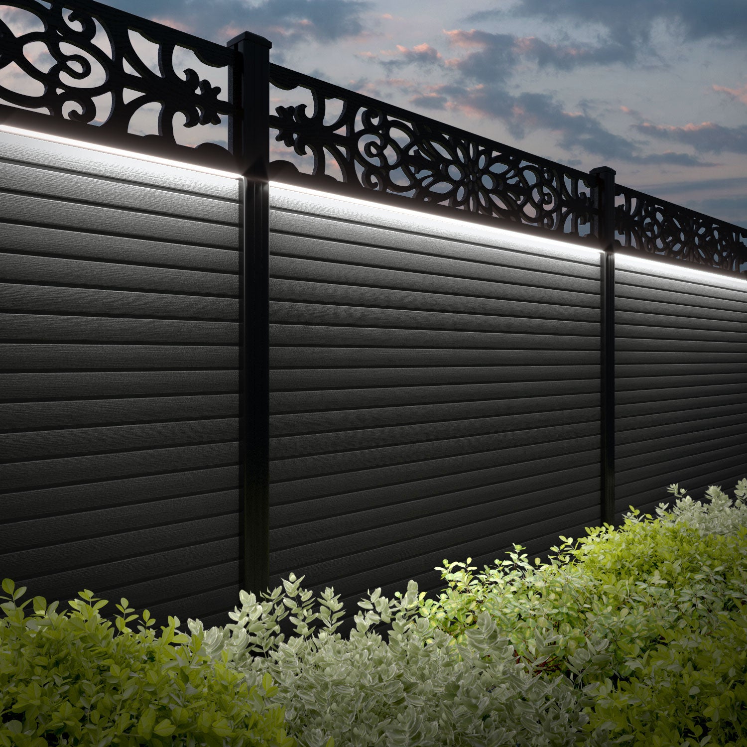 Hudson Windsor Fence Panel - Dark Grey - with our composite posts