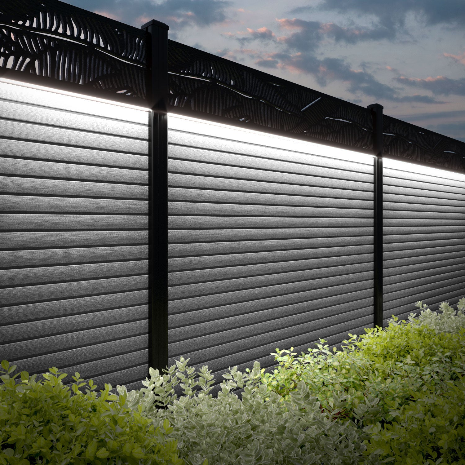 Hudson Feather Fence Panel - Light Grey - with our composite posts