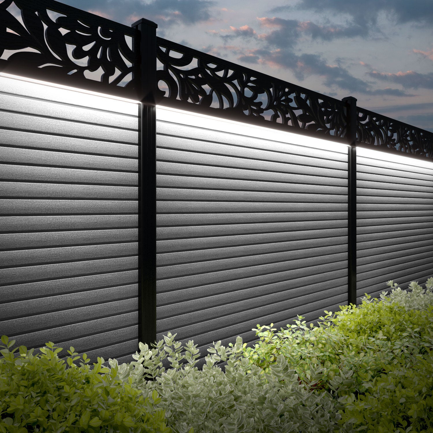 Hudson Heritage Fence Panel - Light Grey - with our aluminium posts