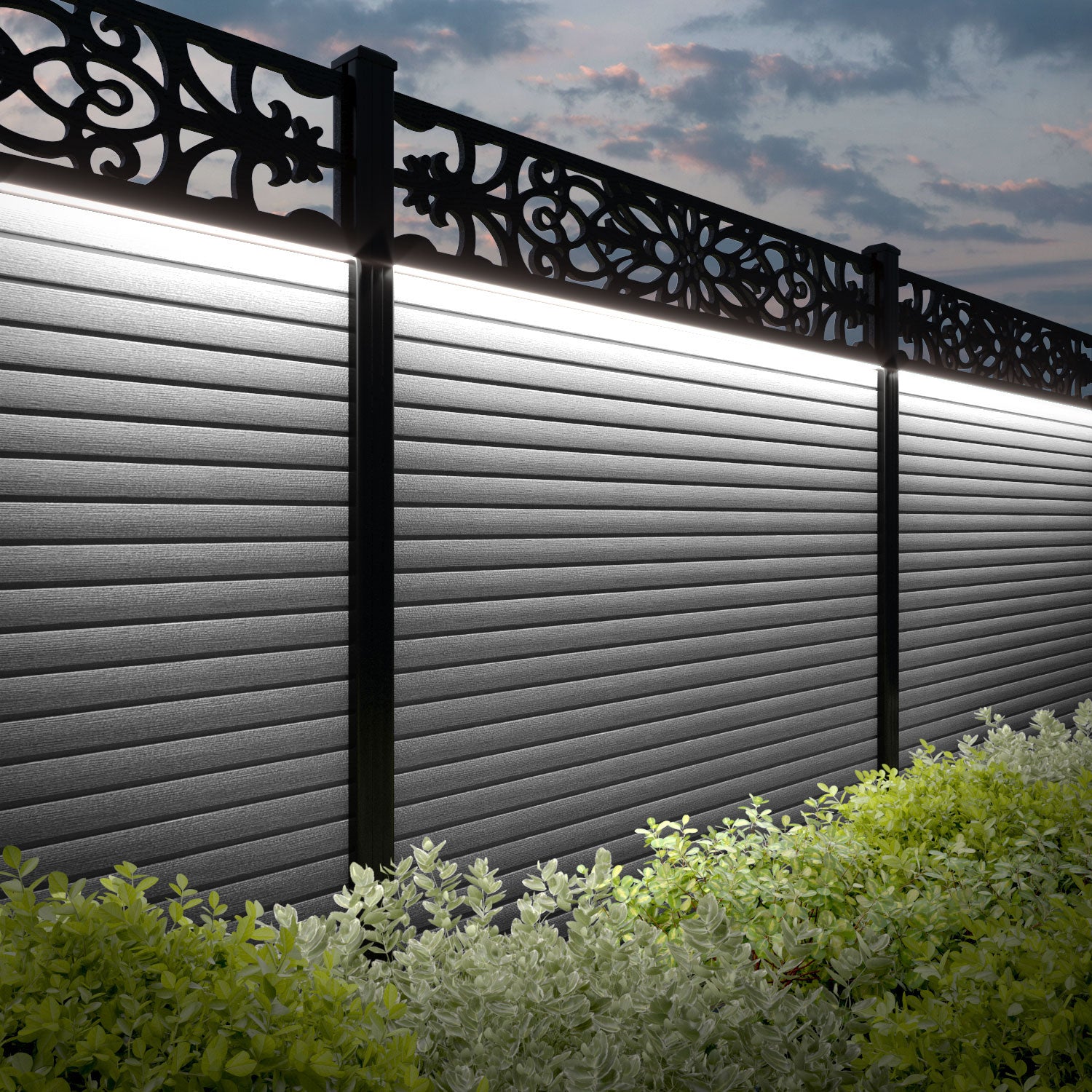 Hudson Windsor Fence Panel - Light Grey - with our composite posts