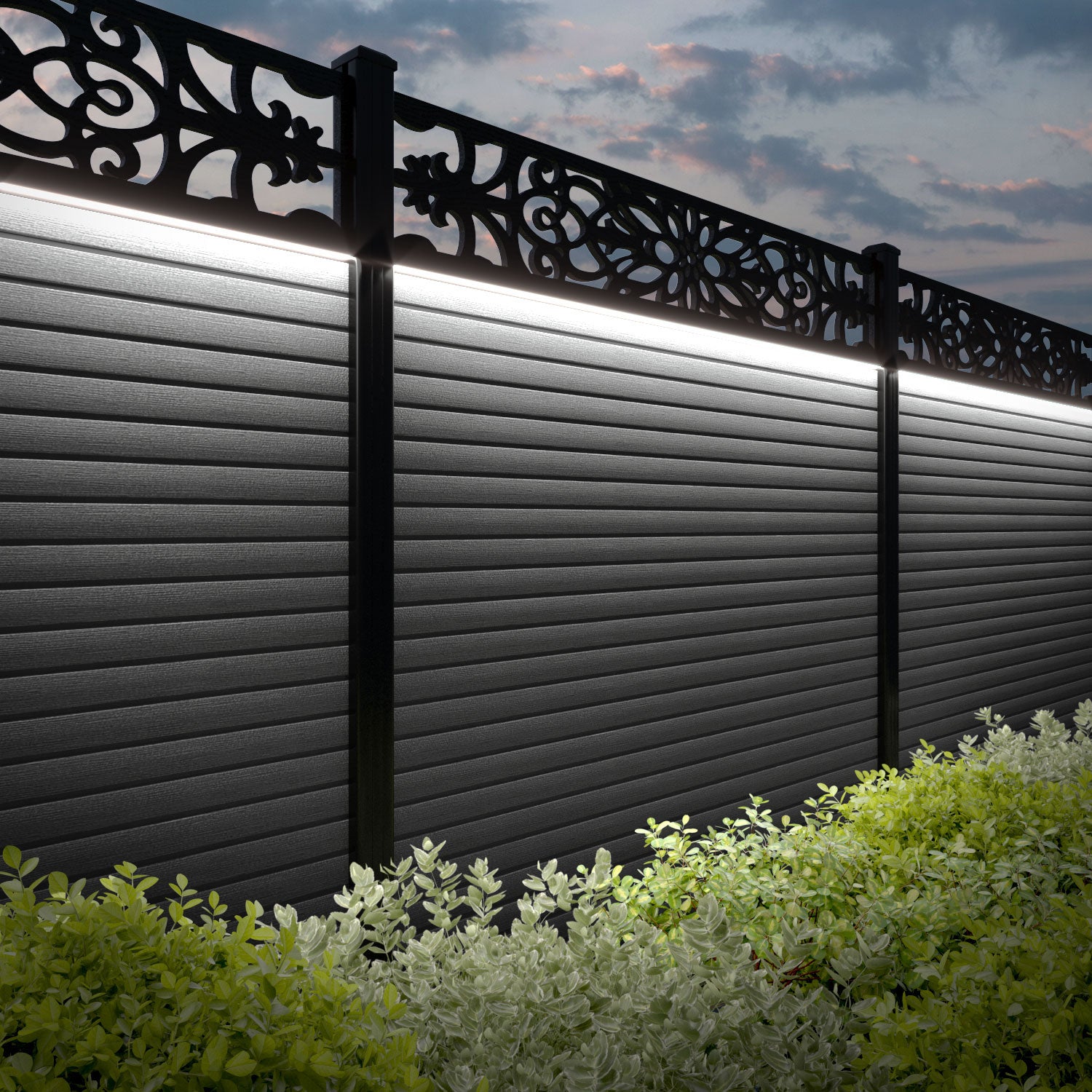 Hudson Windsor Fence Panel - Mid Grey - with our composite posts