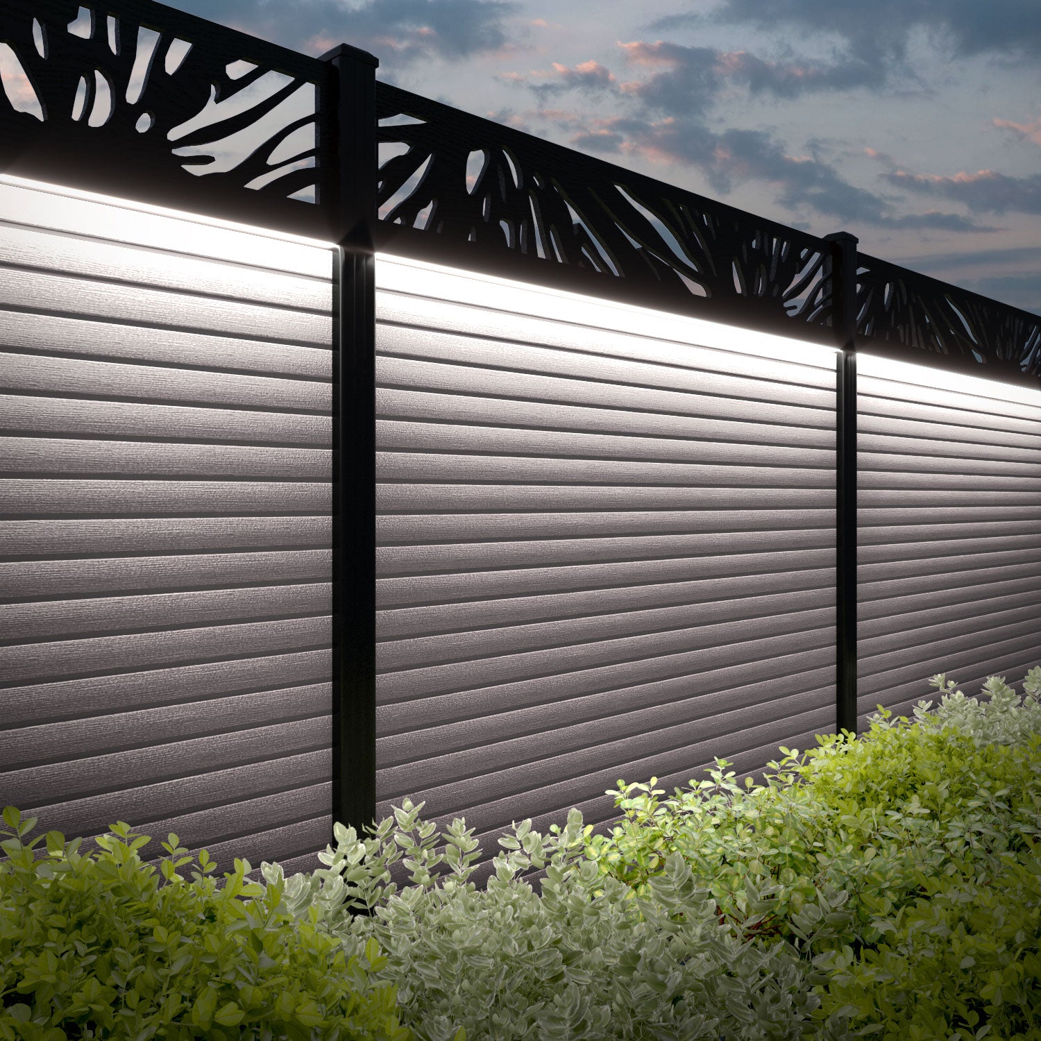 Hudson Poppy Fence Panel - Mid Stone - with our composite posts