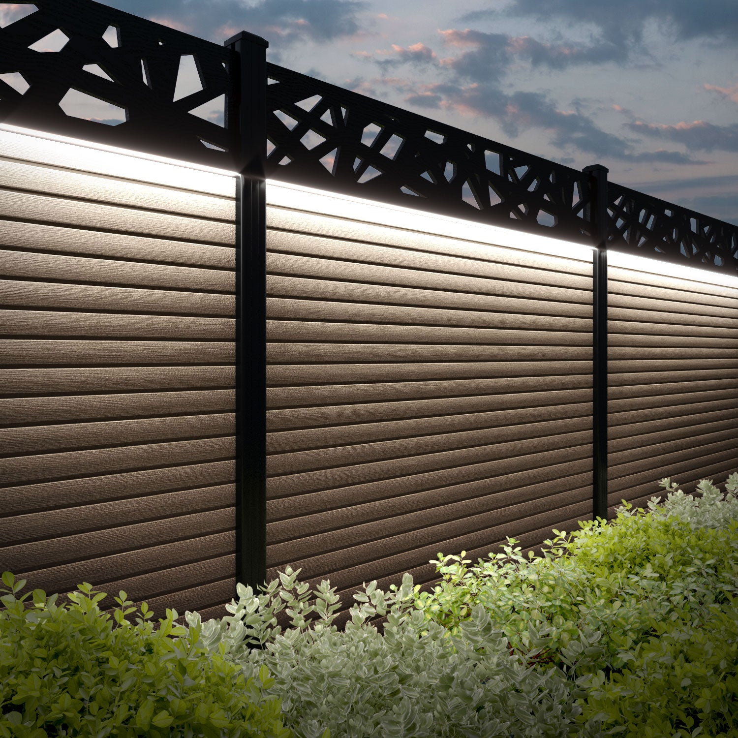 Hudson Prism Fence Panel - Teak - with our composite posts