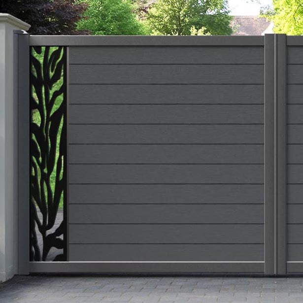 Fusion Malawi Straight Top Driveway Gate - Dark Grey - End Screen
