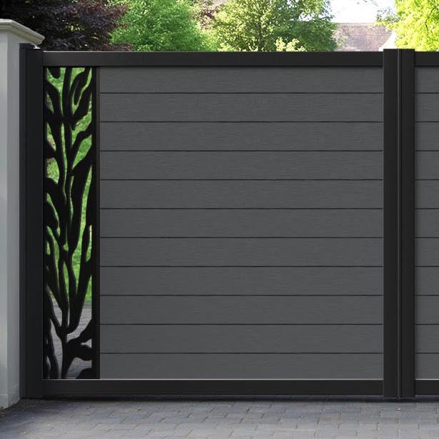Fusion Malawi Straight Top Driveway Gate - Dark Grey - End Screen