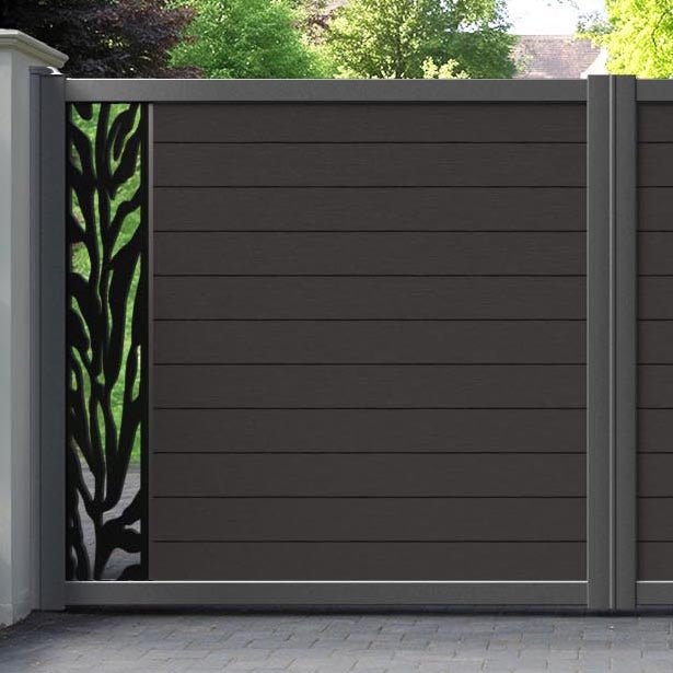 Fusion Malawi Straight Top Driveway Gate - Dark Oak - End Screen
