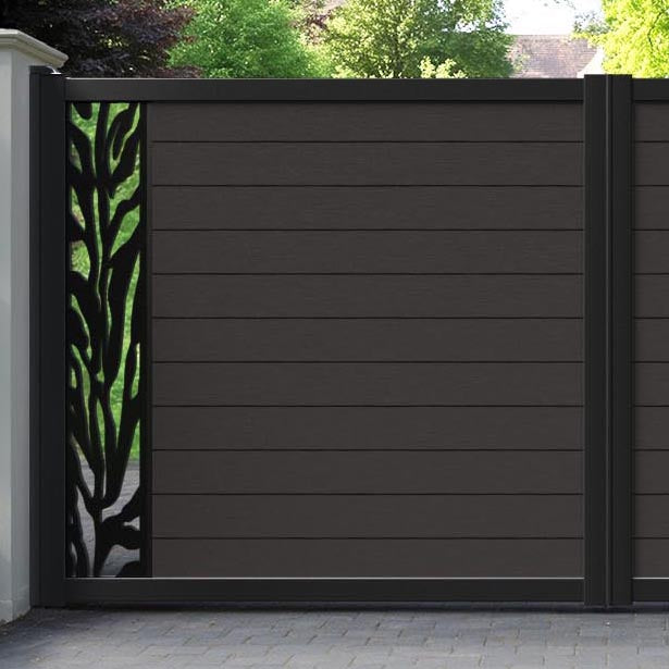 Fusion Malawi Straight Top Driveway Gate - Dark Oak - End Screen