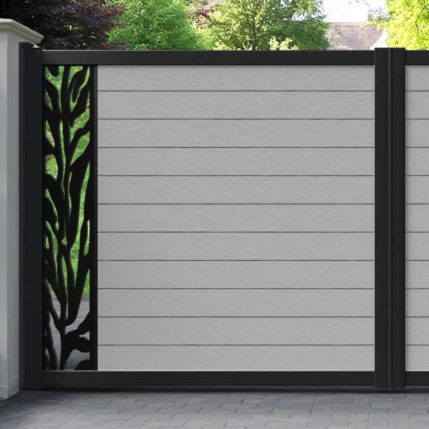 Fusion Malawi Straight Top Driveway Gate - Light Grey - End Screen