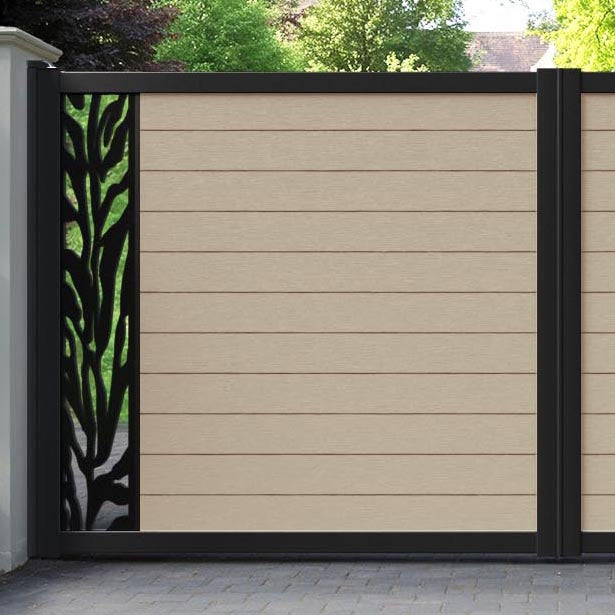 Fusion Malawi Straight Top Driveway Gate - Light Oak - End Screen