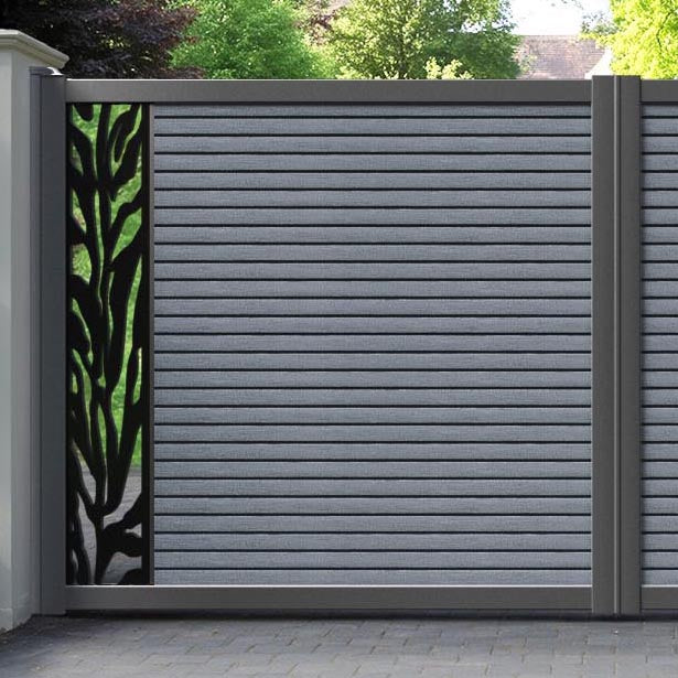 Hudson Malawi Straight Top Driveway Gate - Anthracite - End Screen