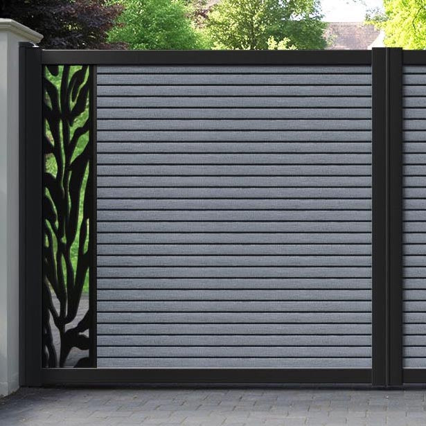 Hudson Malawi Straight Top Driveway Gate - Anthracite - End Screen