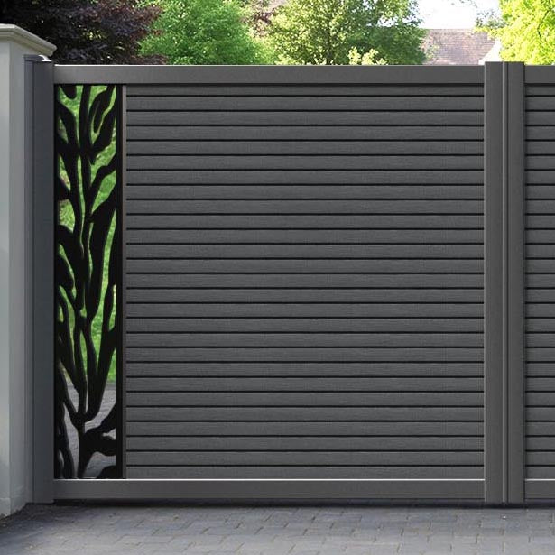 Hudson Malawi Straight Top Driveway Gate - Dark Grey - End Screen