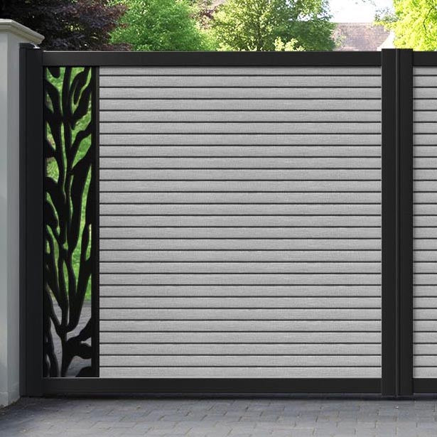 Hudson Malawi Straight Top Driveway Gate - Light Grey - End Screen