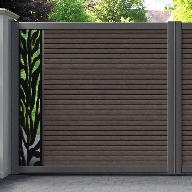 Hudson Malawi Straight Top Driveway Gate - Mid Brown - End Screen