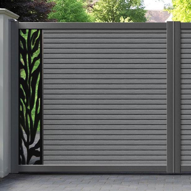 Hudson Malawi Straight Top Driveway Gate - Mid Grey - End Screen