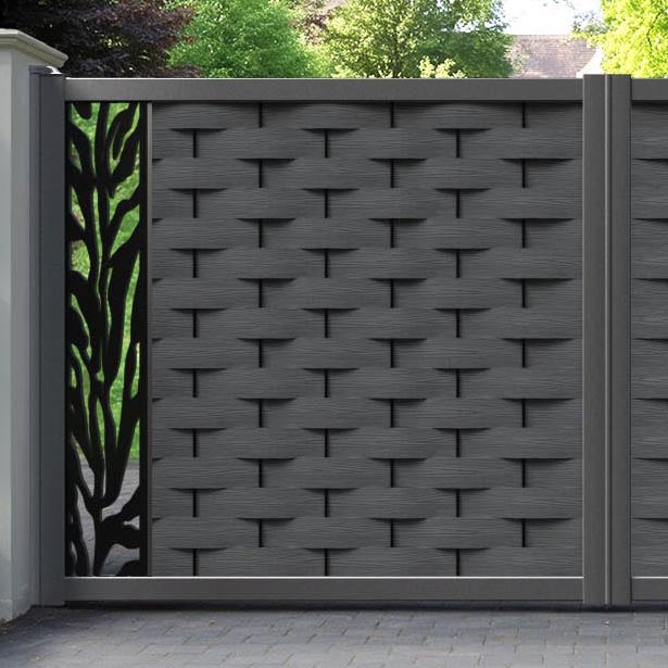 Ripple Malawi Straight Top Driveway Gate - Dark Grey - End Screen