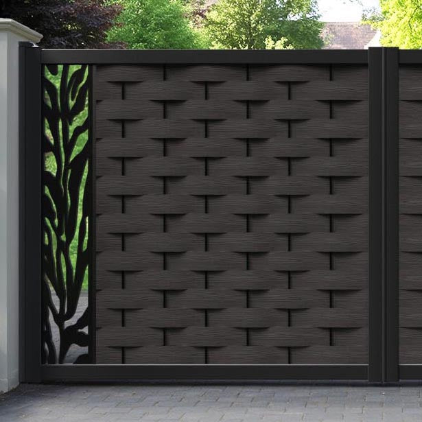 Ripple Malawi Straight Top Driveway Gate - Dark Oak - End Screen