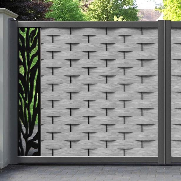 Ripple Malawi Straight Top Driveway Gate - Light Grey - End Screen