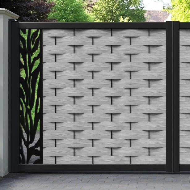 Ripple Malawi Straight Top Driveway Gate - Light Grey - End Screen