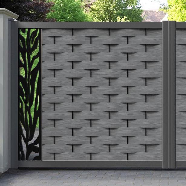 Ripple Malawi Straight Top Driveway Gate - Mid Grey - End Screen