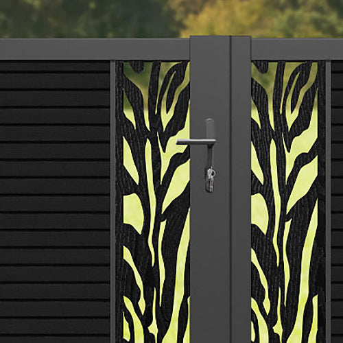 Hudson Malawi Straight Top Driveway Gate - Black - Middle Screen