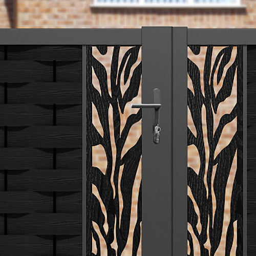 Ripple Malawi Straight Top Driveway Gate - Black - Middle & End Screen