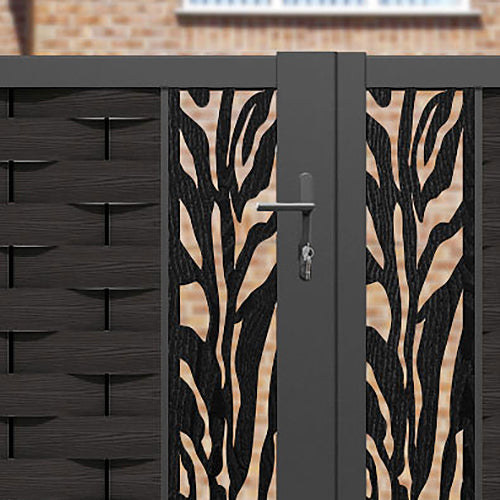 Ripple Malawi Straight Top Driveway Gate - Dark Oak - Middle Screen