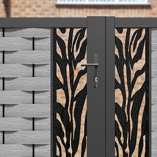 Ripple Malawi Straight Top Driveway Gate - Light Grey - Middle Screen