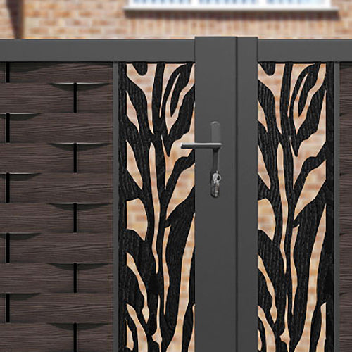 Ripple Malawi Straight Top Driveway Gate - Mid Brown - Middle Screen