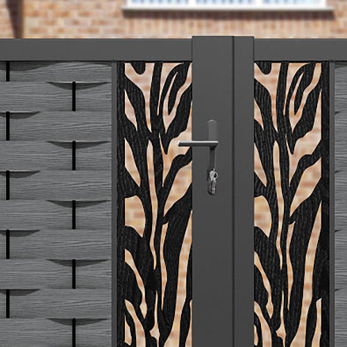 Ripple Malawi Straight Top Driveway Gate - Mid Grey - Middle & End Screen