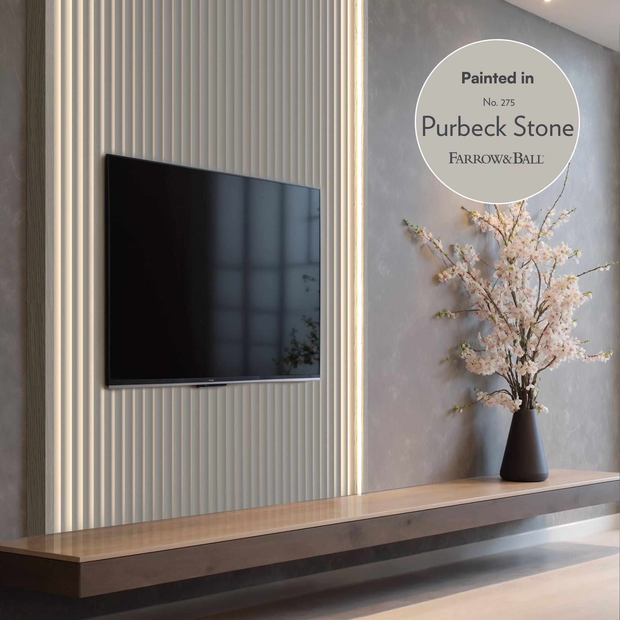 Primed Fluted Wall Panel - Wide Flutes - H300cm x W22cm (Pack of 2)