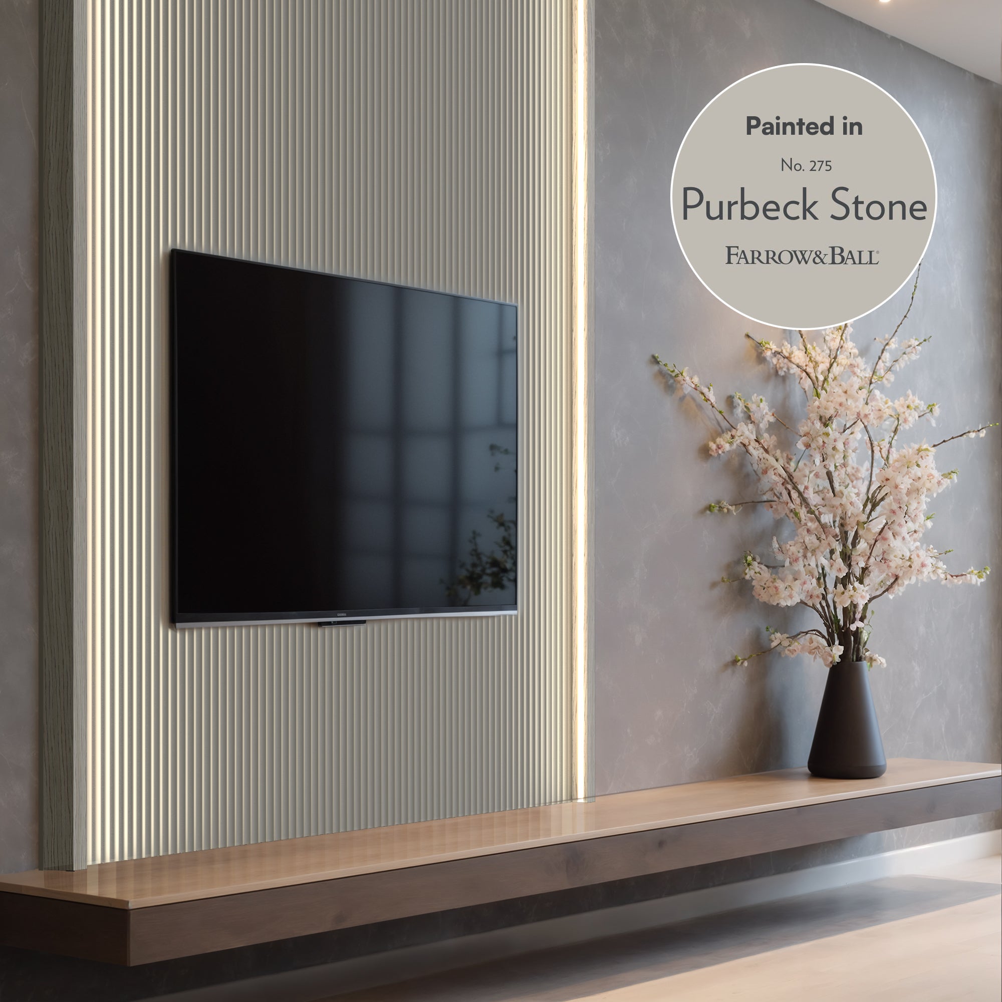 Primed Fluted Wall Panel - Narrow Flutes - H240cm x W22cm (Pack of 2)