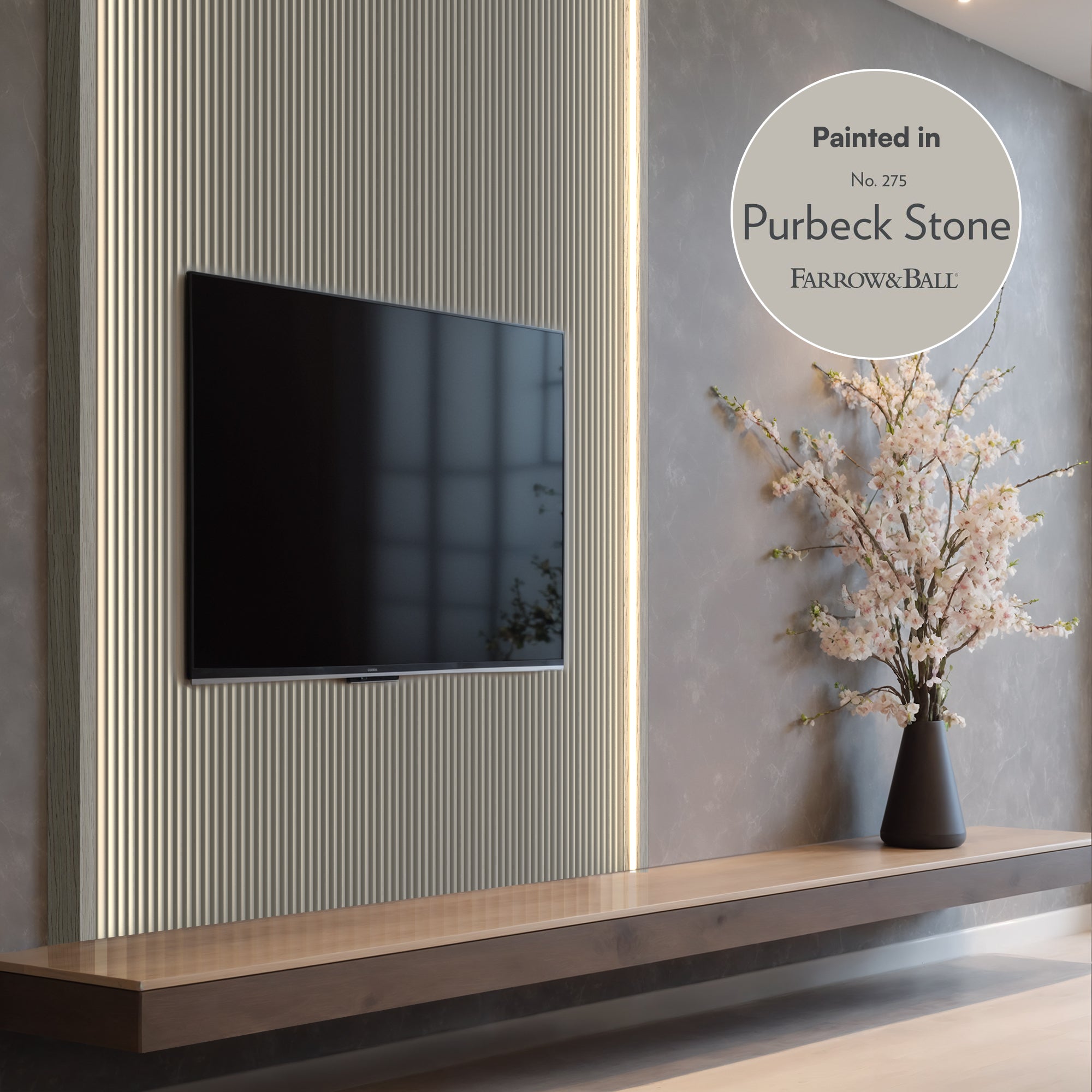 Primed Ribbed Wall Panel - Narrow Ribbed - H240cm x W22cm (Pack of 2)