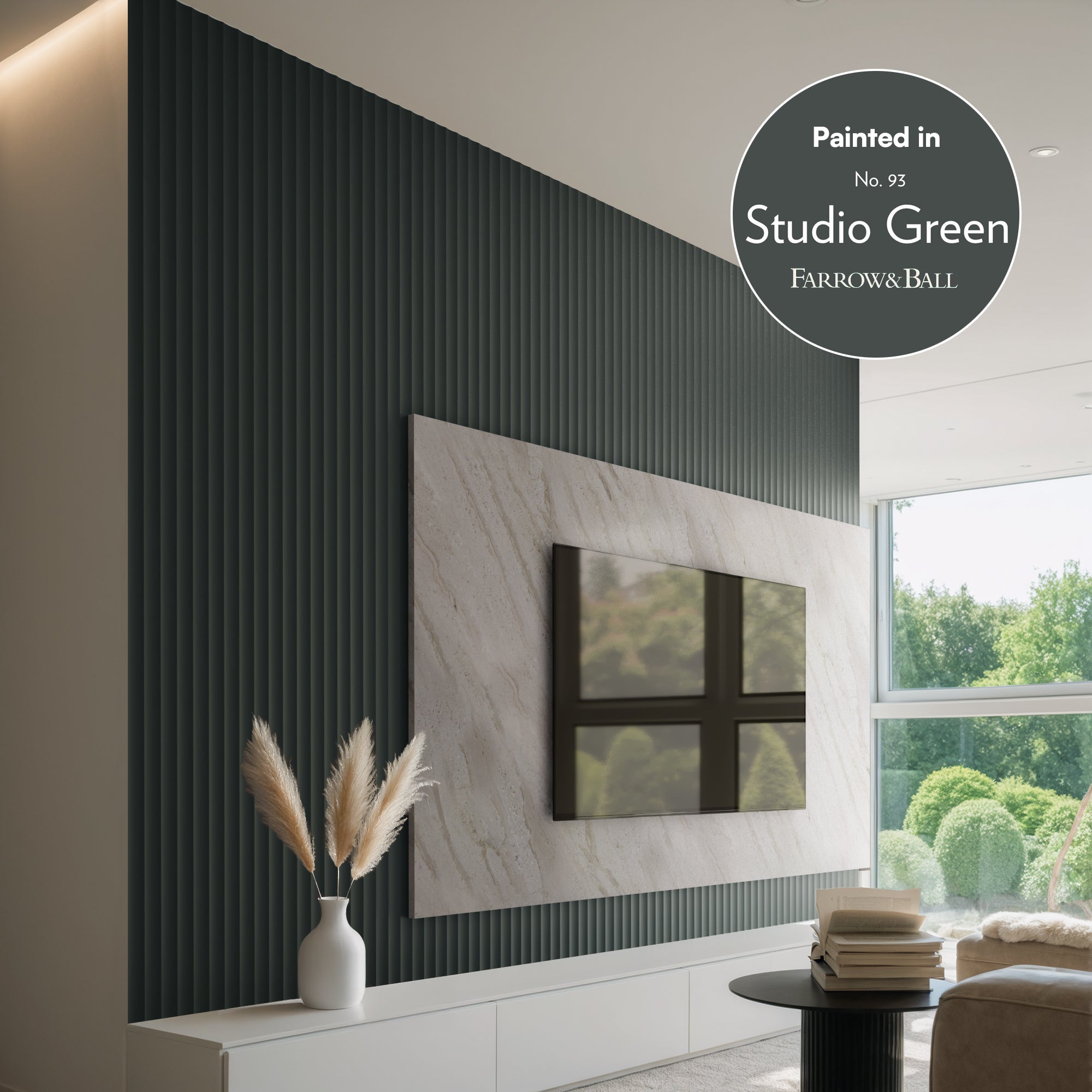 Primed Fluted Wall Panel - Wide Flutes - H300cm x W22cm (Pack of 2)