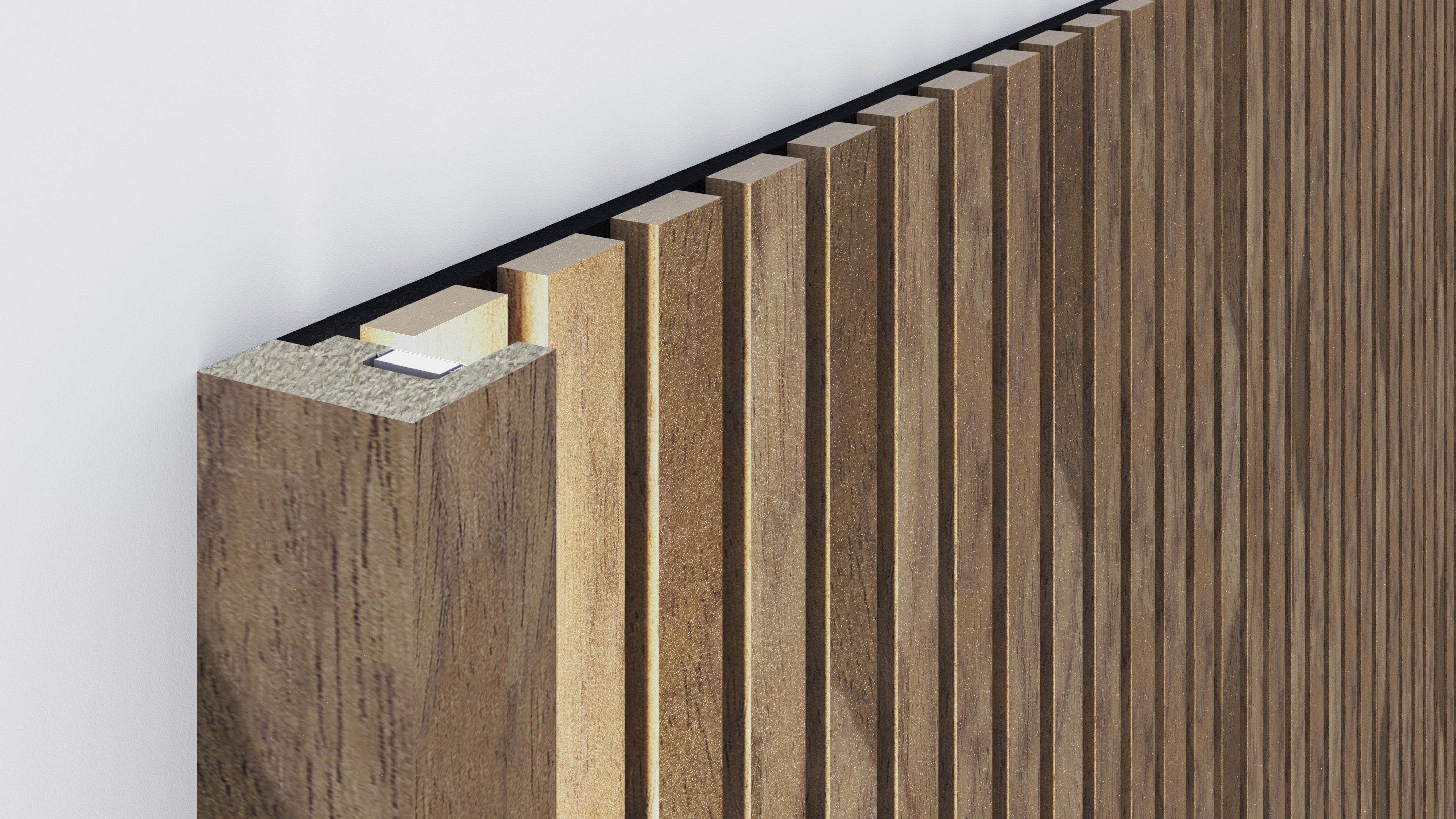InsuSlat™ - Pair of Side Trim Battens - Mid Walnut