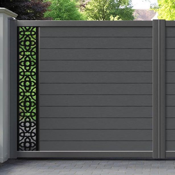 Fusion Nabila Straight Top Driveway Gate - Dark Grey - End Screen