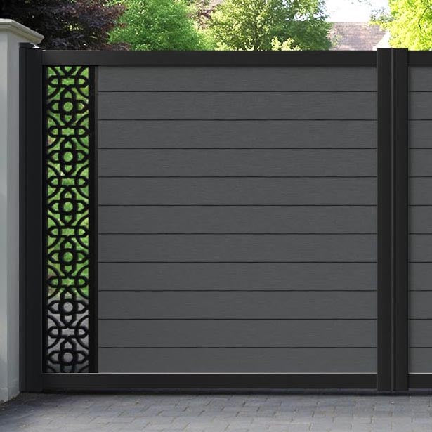 Fusion Nabila Straight Top Driveway Gate - Dark Grey - End Screen