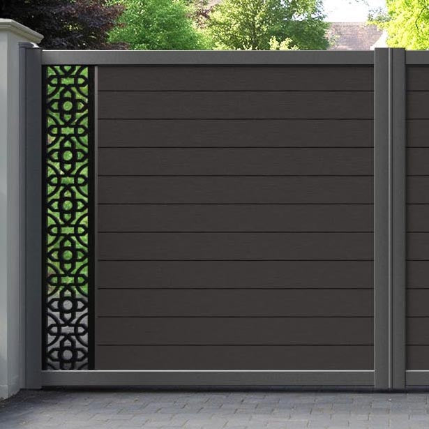 Fusion Nabila Straight Top Driveway Gate - Dark Oak - End Screen
