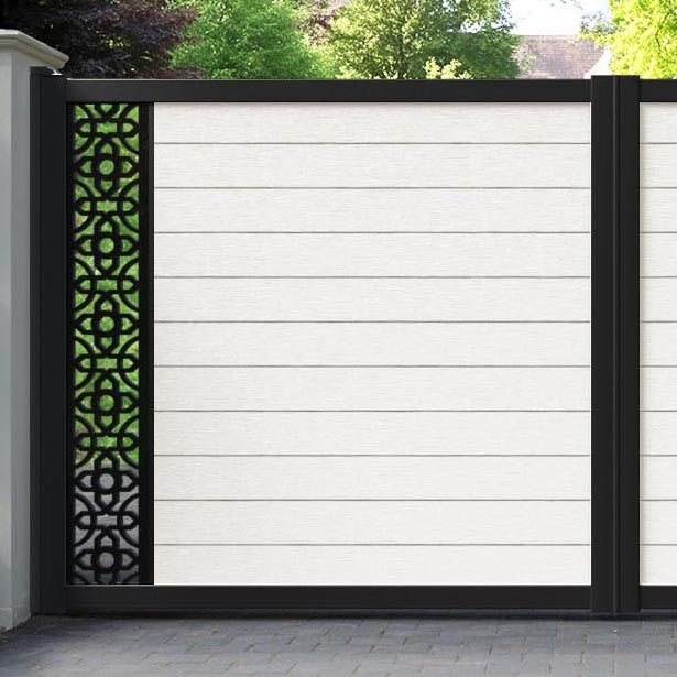Fusion Nabila Straight Top Driveway Gate - Light Stone - End Screen