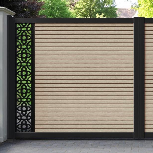 Hudson Nabila Straight Top Driveway Gate - Light Oak - End Screen
