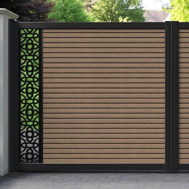 Hudson Nabila Straight Top Driveway Gate - Teak - End Screen