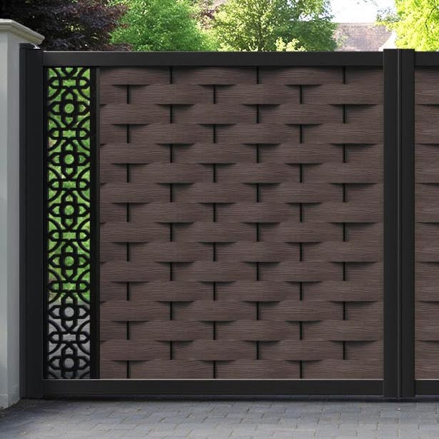 Ripple Nabila Straight Top Driveway Gate - Mid Brown - End Screen
