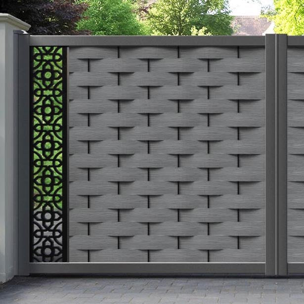 Ripple Nabila Straight Top Driveway Gate - Mid Grey - End Screen