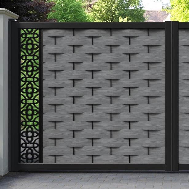 Ripple Nabila Straight Top Driveway Gate - Mid Grey - End Screen