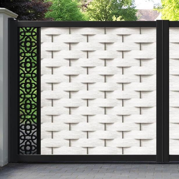 Ripple Nabila Straight Top Driveway Gate - Light Stone - End Screen