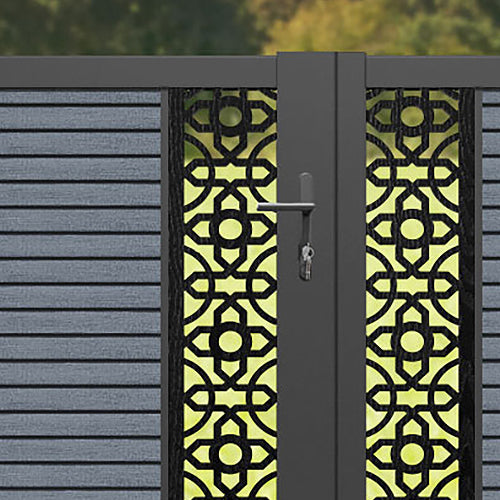 Hudson Nabila Straight Top Driveway Gate - Anthracite - Middle & End Screen